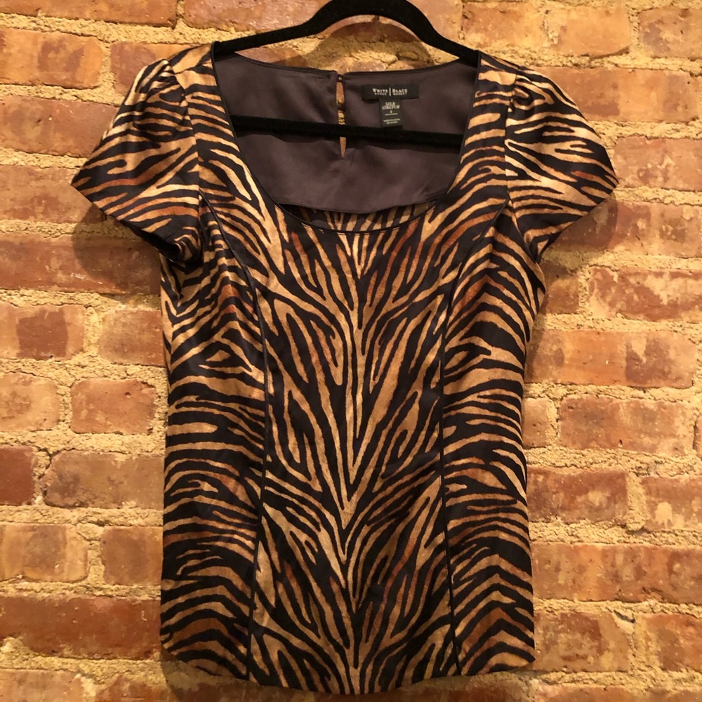 White House Black Market Tiger Blouse size small